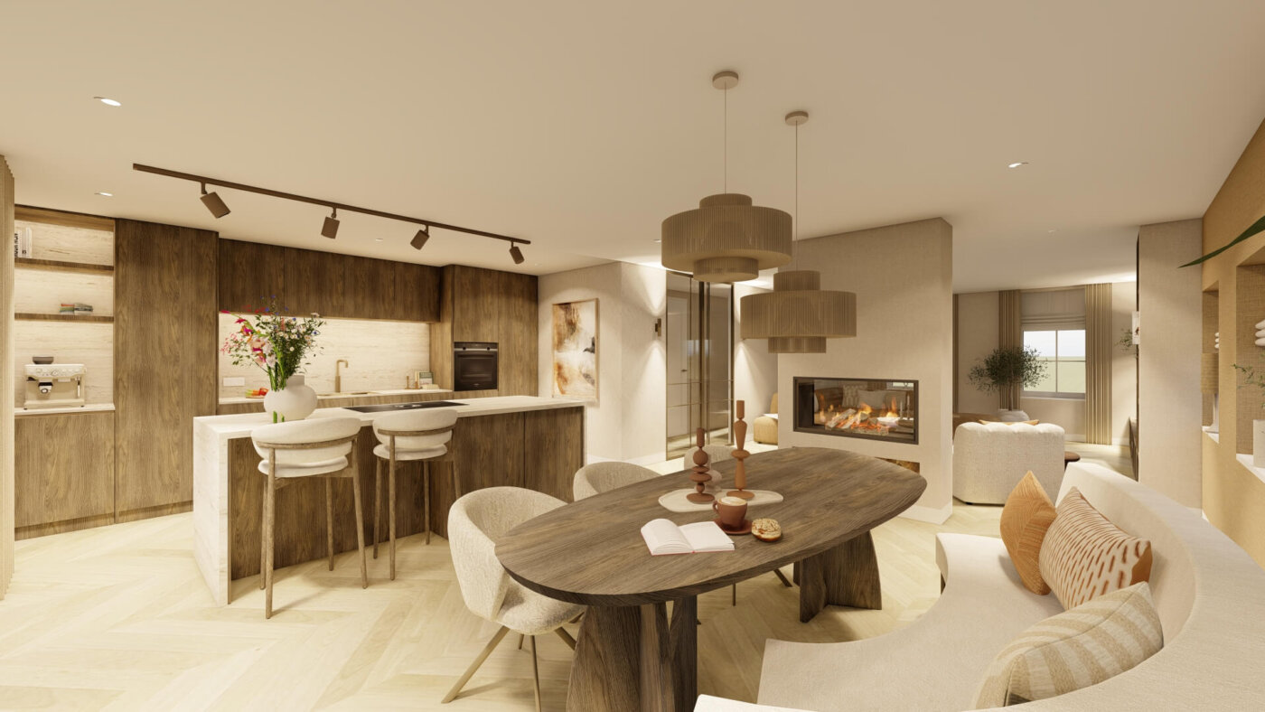 Japandi Kookeiland-met-zithoek